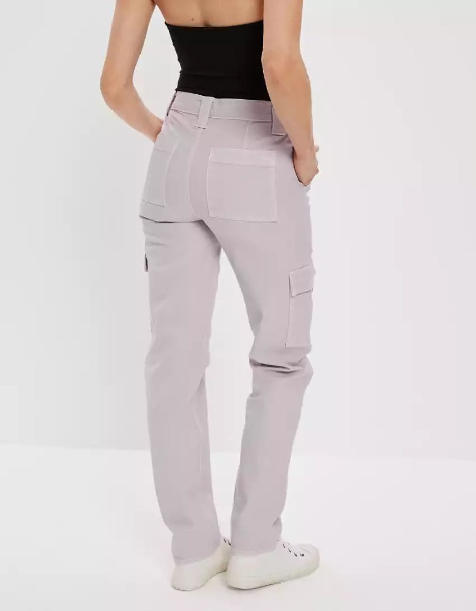 Pantalon American Eagle AE Stretch Cargo Droit Violette Femme | AIO-52050974